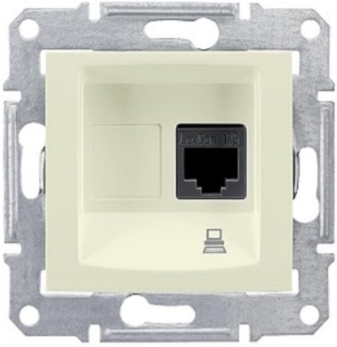 Розетка компьютерная экранированная без рамки Schneider Electric Sedna 1-м. RJ45 5e бежевый фото Розетка компьютерная экранированная без рамки Schneider Electric Sedna 1-м. RJ45 5e бежевый картинка